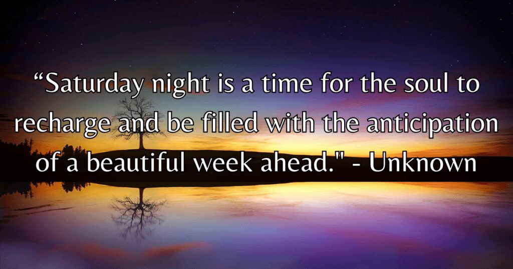 Saturday night blessings