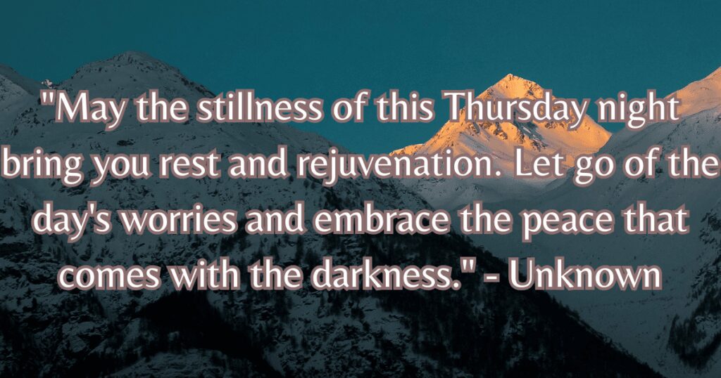 Thursday evening blessings