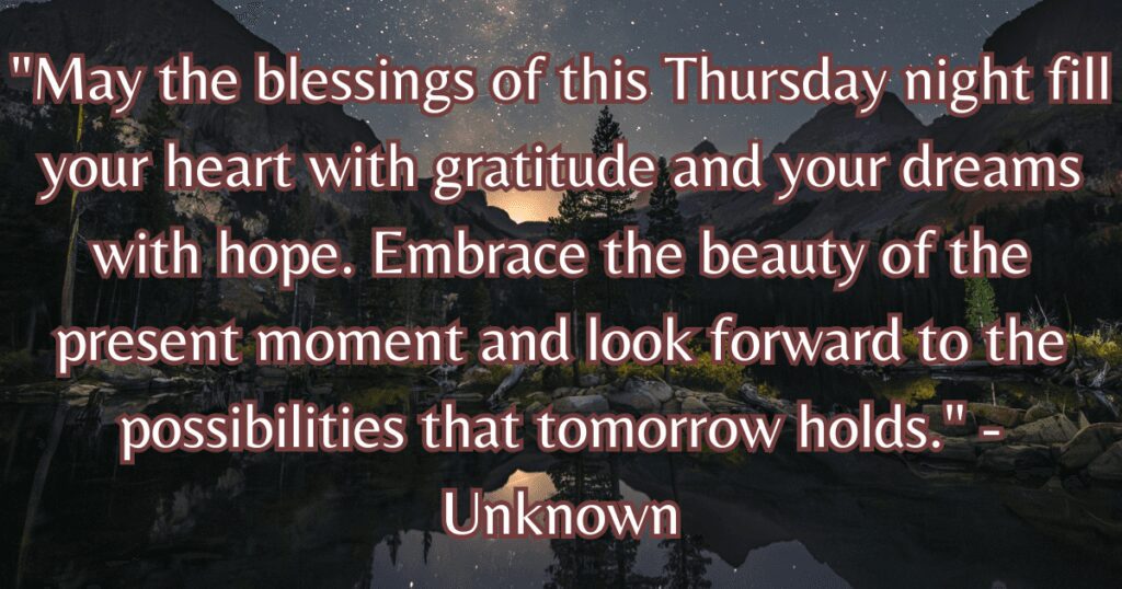 good night Thursday blessings