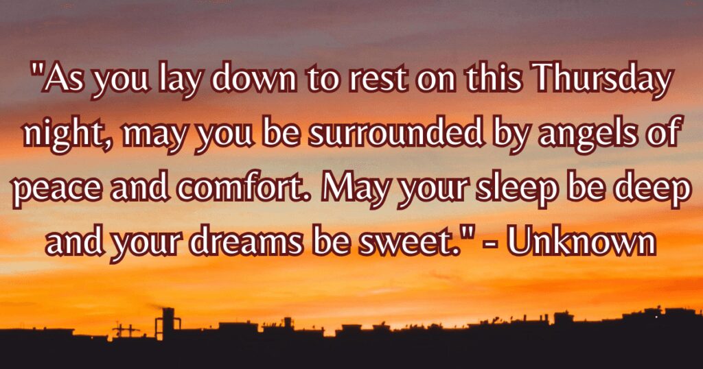 Thursday evening blessings