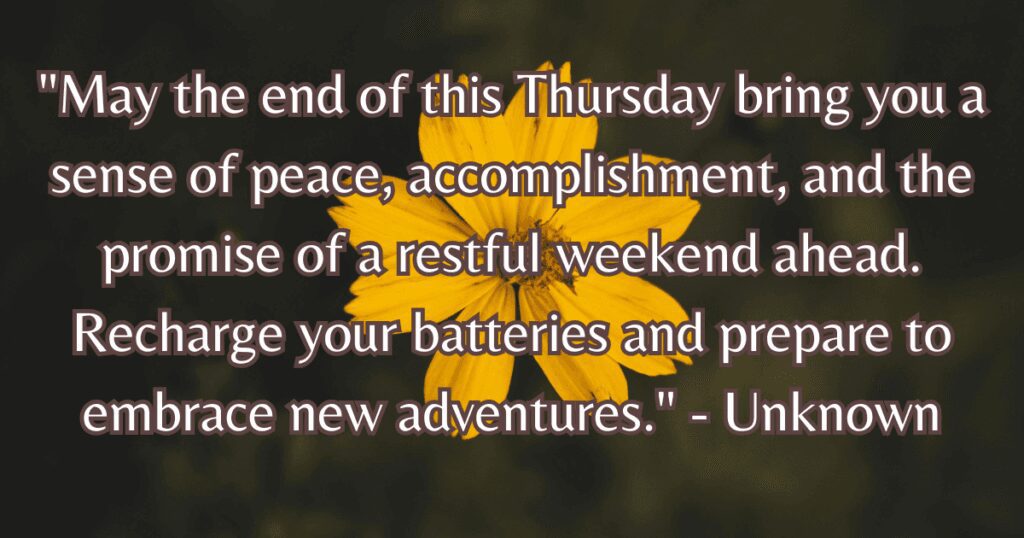 Thursday evening blessings