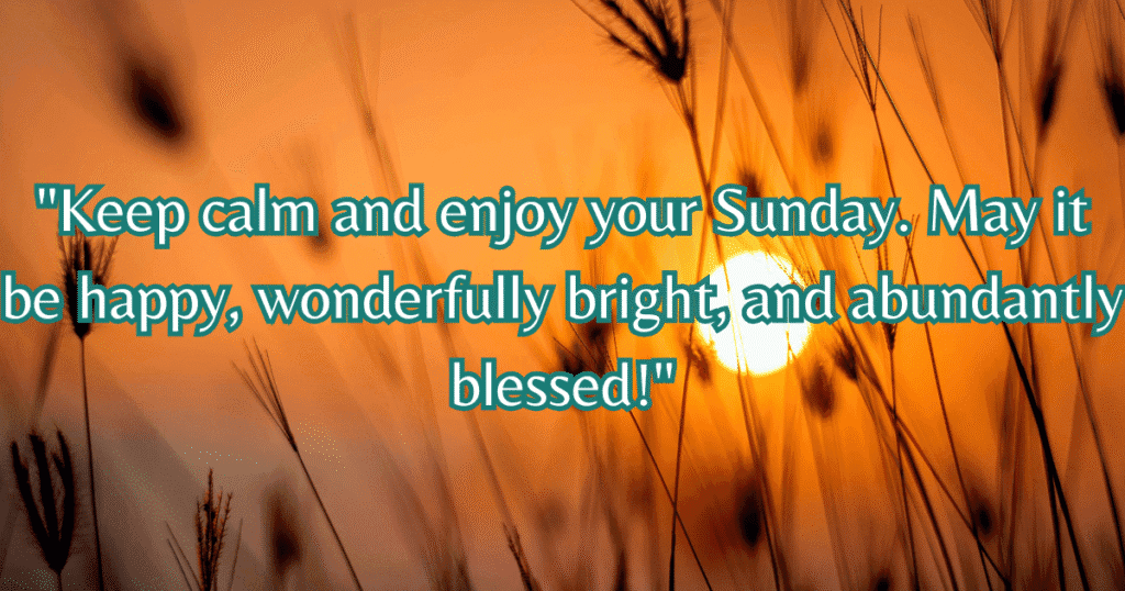 happy sunday quotes calm